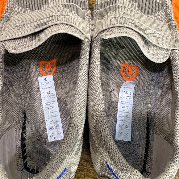 Rothys Mens Size 7.5 The Driving Loafer Gray Desert Camo Shoes Washable Comfort main image 4